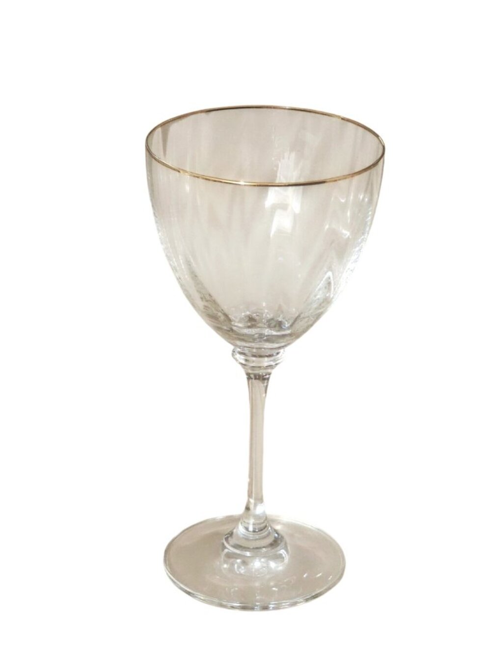 Mikasa Midas Gold Wine Glass 6.75" clear optic elegant stemware vintage